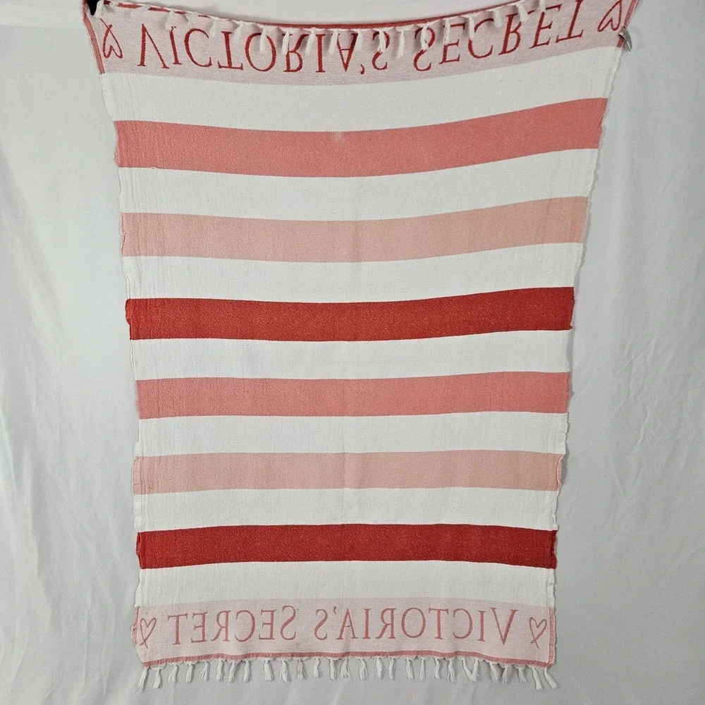Victoria's Secret Beach Towel Blanket Fringed Vintage 60